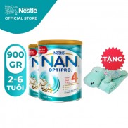 [Tặng 1 Bộ Gối Mền Hà Mã] Combo 2 Lon Sữa Bột Nestle NAN Optipro 4 (900g/hộp)